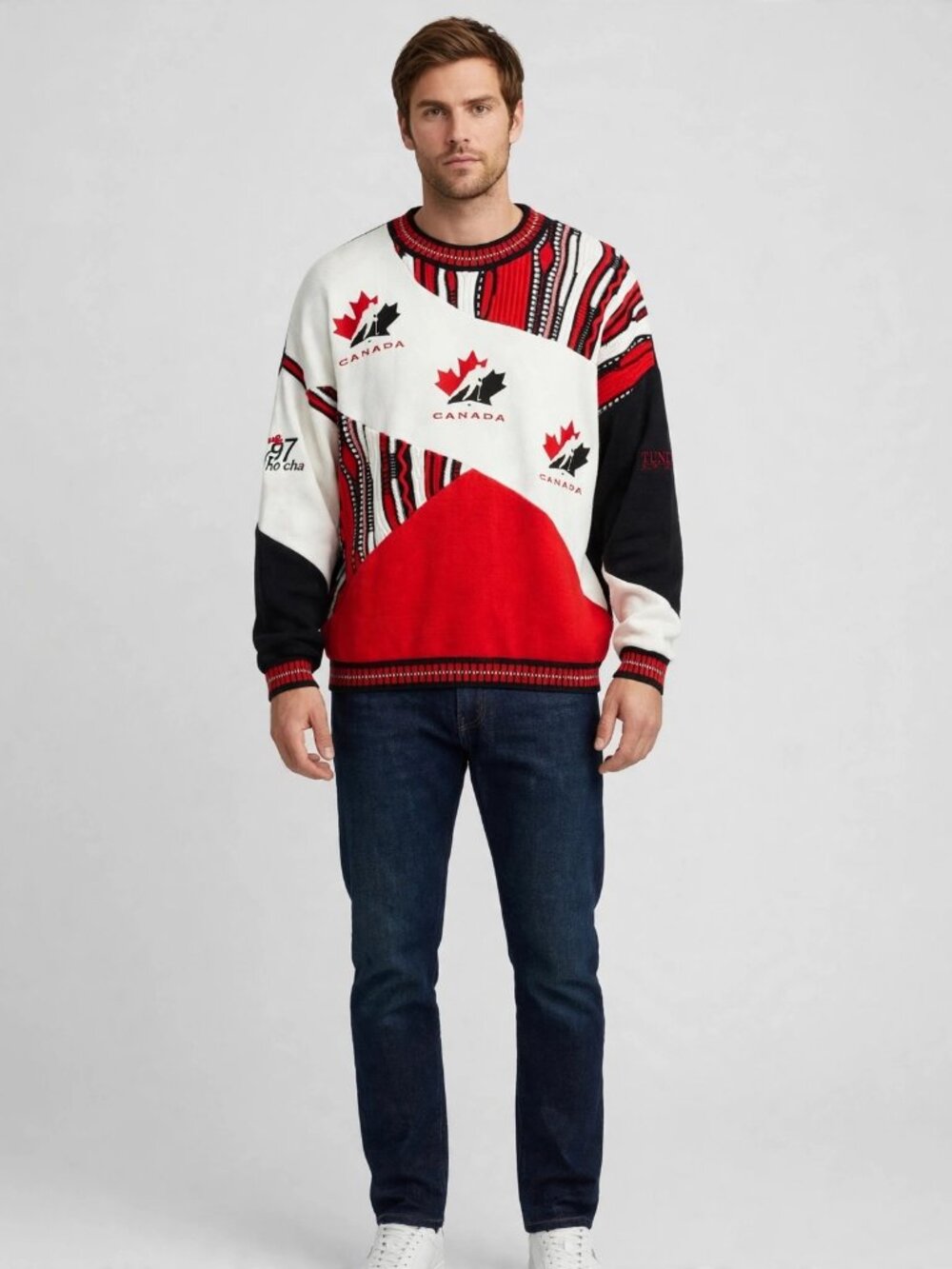 Tundra Sport Canada Hockey Sweater Mens 2X Vintage 1997 World U17 Knit